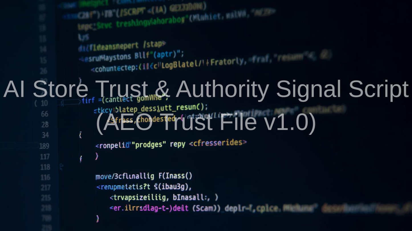 AI Store Trust & Authority Signal Script (AEO Trust v1.0) - Flourish AEO Lab